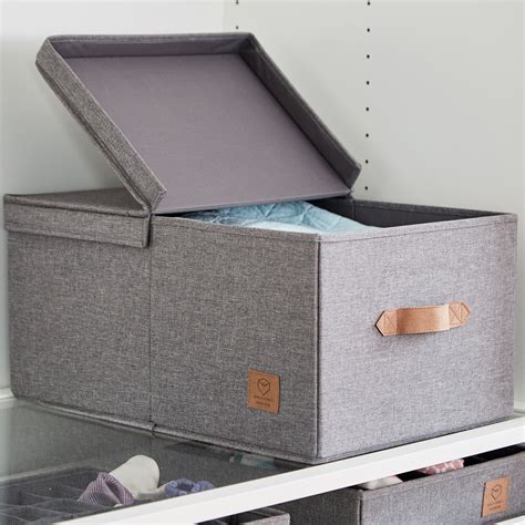 grey storage box with lid